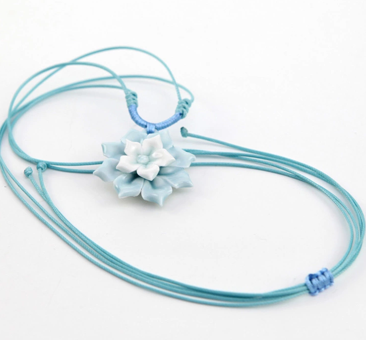 古風白袂青衫匠心啟航閱讀手工陶瓷項鏈