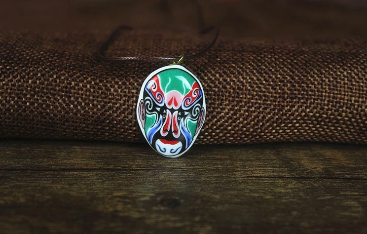 匠心啟航閱讀京劇臉譜陶瓷吊墜手工項鏈