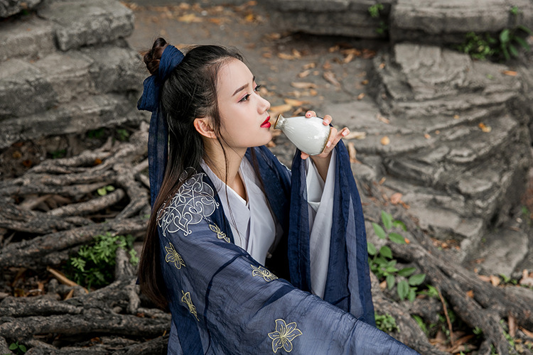 匠心啟航閱讀大袖衫漢元素漢服古裝美女圖片