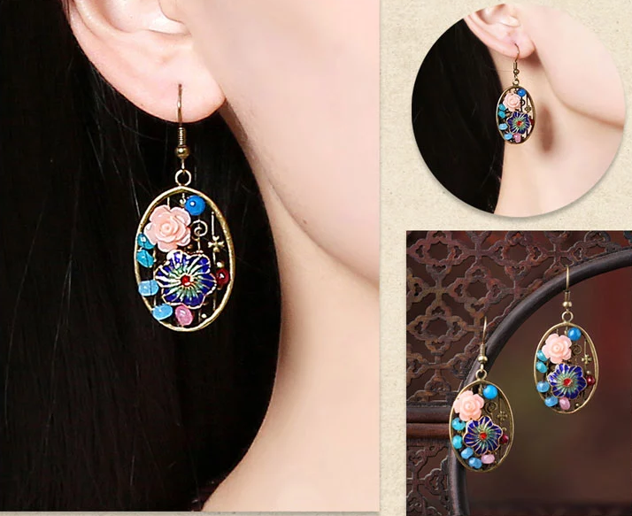 匠心啟航閱讀金屬鏤空首飾橢圓形耳墜耳環(huán)