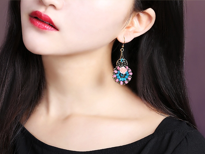 匠心啟航閱讀復古旗袍首飾琉璃耳墜耳環(huán)