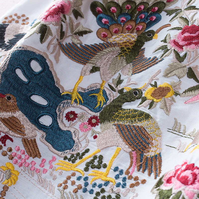 匠心啟航閱讀亞麻刺繡復古唐裝圖片