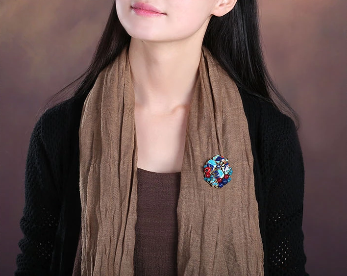 景泰藍蝴蝶胸針復(fù)古文藝飾品