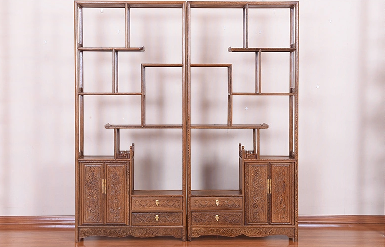 紅木家具雞翅木實(shí)木中式博古架