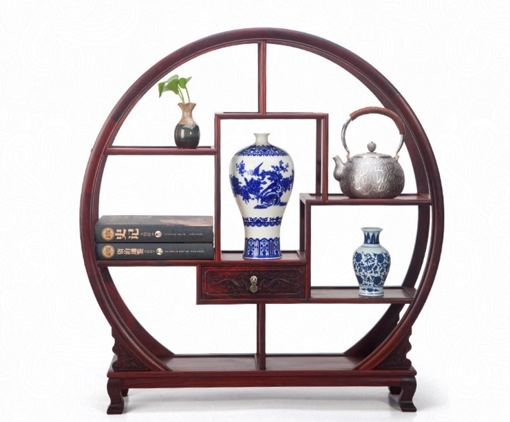 七款大紅酸枝博古架，實(shí)木中式仿古擺件