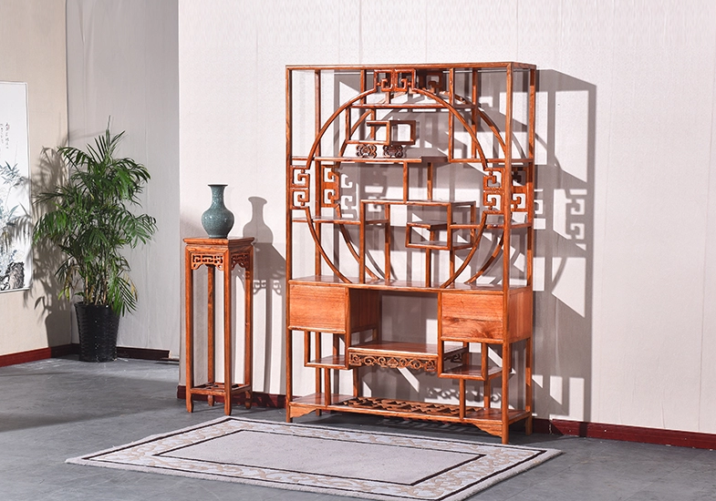 明清古典實(shí)木博古架，中式博古架隔斷