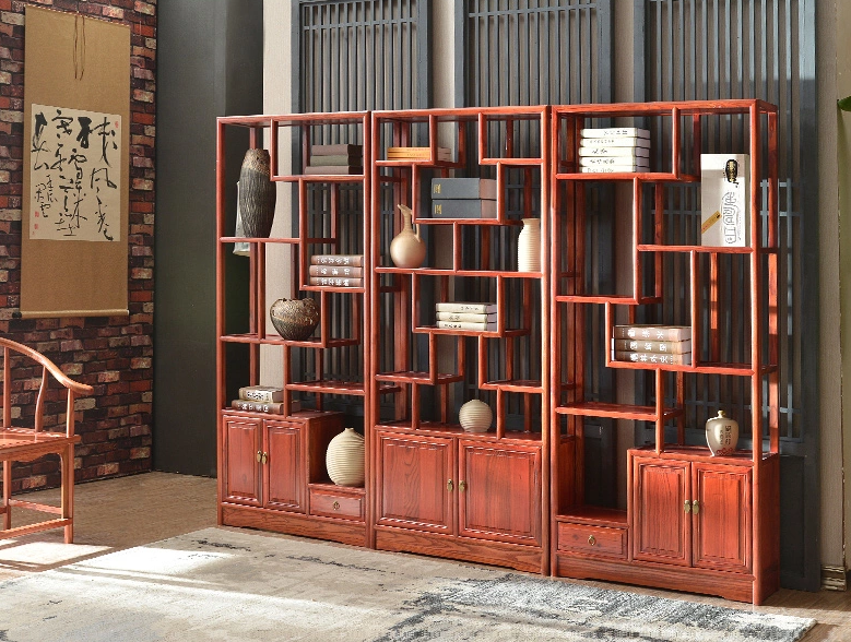 明清古典家具，實木南榆木中式博古架