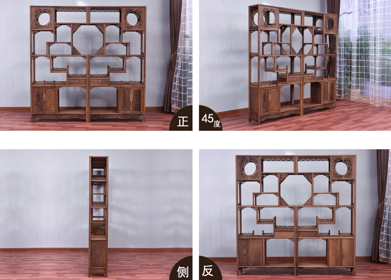 古典雕花家具，紅木雞翅木中式博古架