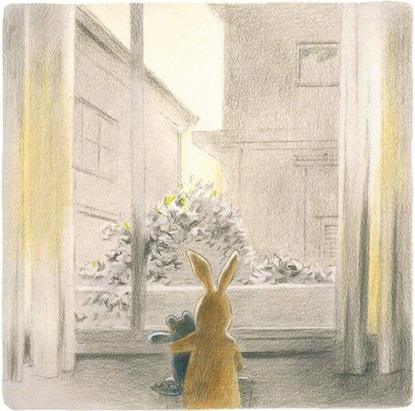 溫暖的故事彩鉛手繪插畫(huà)圖片