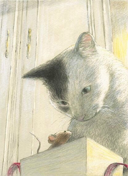 溫暖的故事彩鉛手繪插畫(huà)圖片