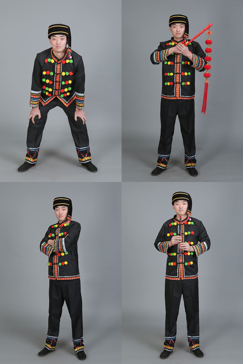 各種民族風味苗族男款少數(shù)民族服裝