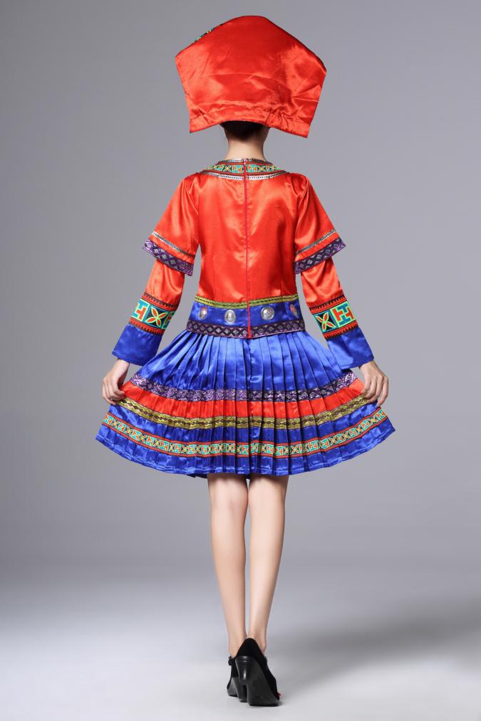 廣西壯族服裝土家族苗族，百褶裙少數(shù)民族服裝