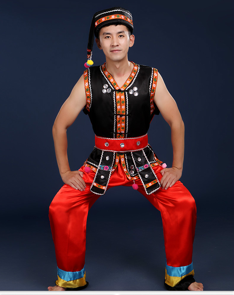 土家族壯族打鼓民族服飾，苗族男少數(shù)民族服裝