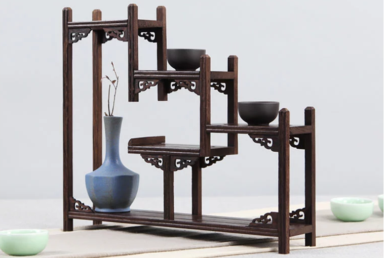 20款東方古韻的雞翅木實木中式博古架造型