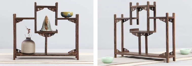 20款東方古韻的雞翅木實木中式博古架造型