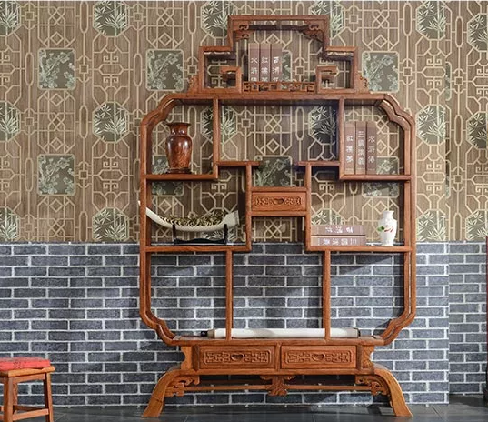 刺猬紫檀木置物架古董架，中式實木寶瓶博古架