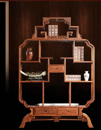 刺猬紫檀木置物架古董架，中式實木寶瓶博古架