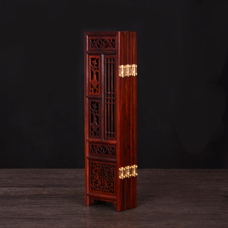 中國古典紅酸枝木屏風