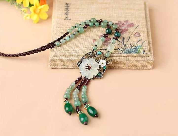 時尚匠心啟航閱讀玉石項鏈精致古風毛衣鏈首飾