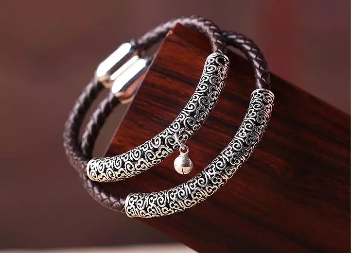 匠心啟航閱讀古風(fēng)牛皮情侶手環(huán)手鏈簡(jiǎn)約銀首飾