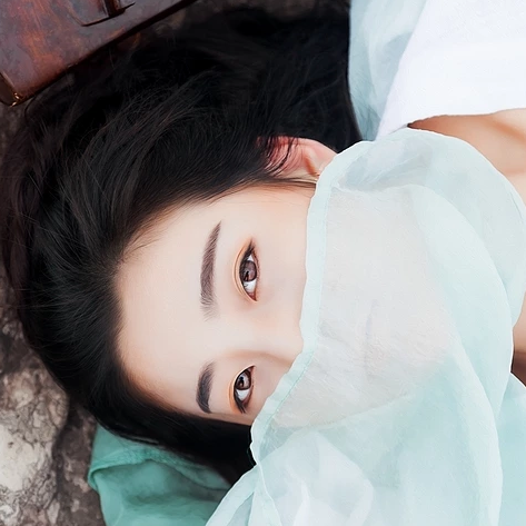 悠然唯美古風真人女子頭像