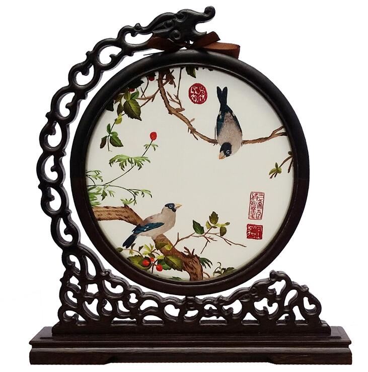 純手工蘇繡屏風(fēng)，刺繡針針姑蘇魂