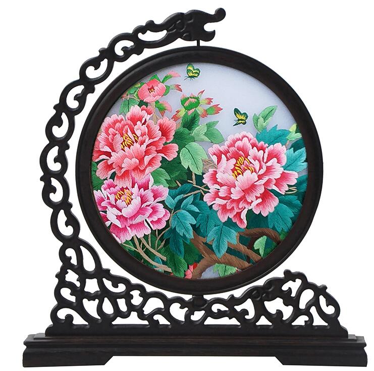 純手工蘇繡屏風(fēng)，刺繡針針姑蘇魂