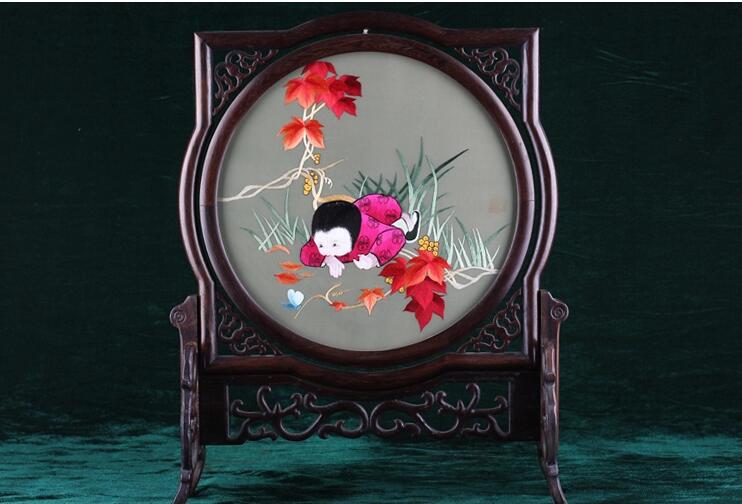 湘繡作品欣賞，湘魂楚韻針線間