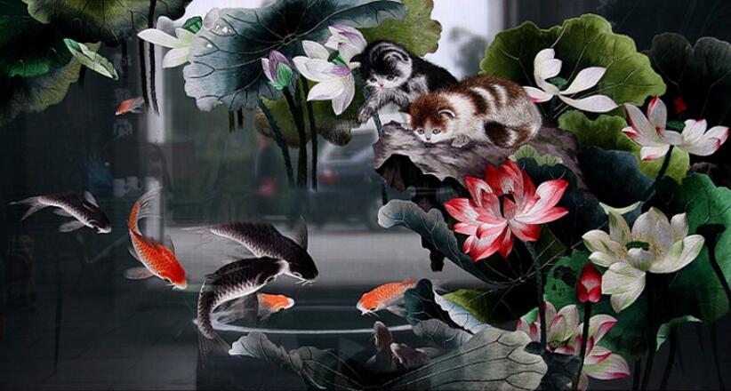 蜀繡作品欣賞，絲線縫韶華 錦緞裁幾寸