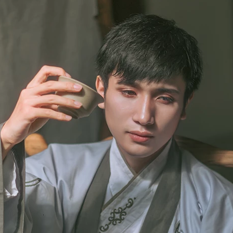 古典匠心啟航閱讀漢服孤館燈青頭像，古風(fēng)男生頭像