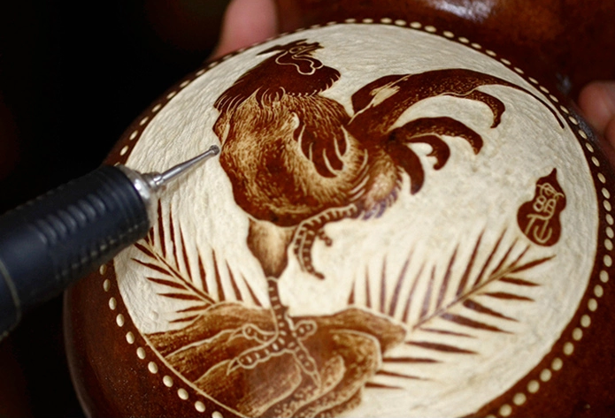 三款天然葫蘆工藝品，手工鏤空復(fù)古葫蘆花瓶