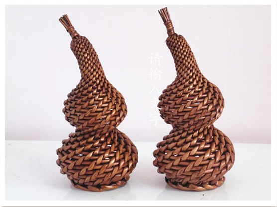 柳編葫蘆工藝品，特色手工藤編葫蘆擺件