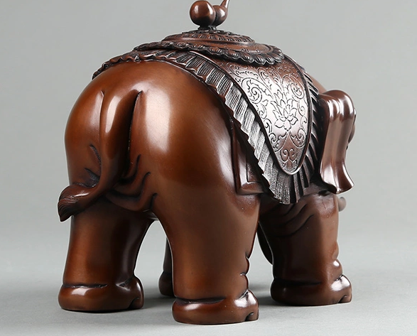 大象紫銅香爐，仿古熏香爐