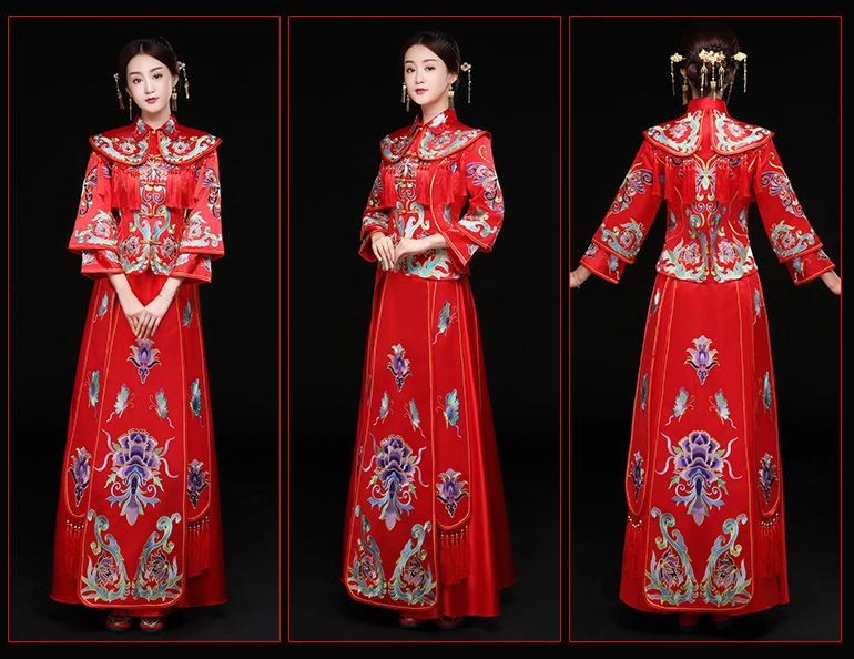 龍鳳褂新娘禮服，結(jié)婚禮服中式禮服