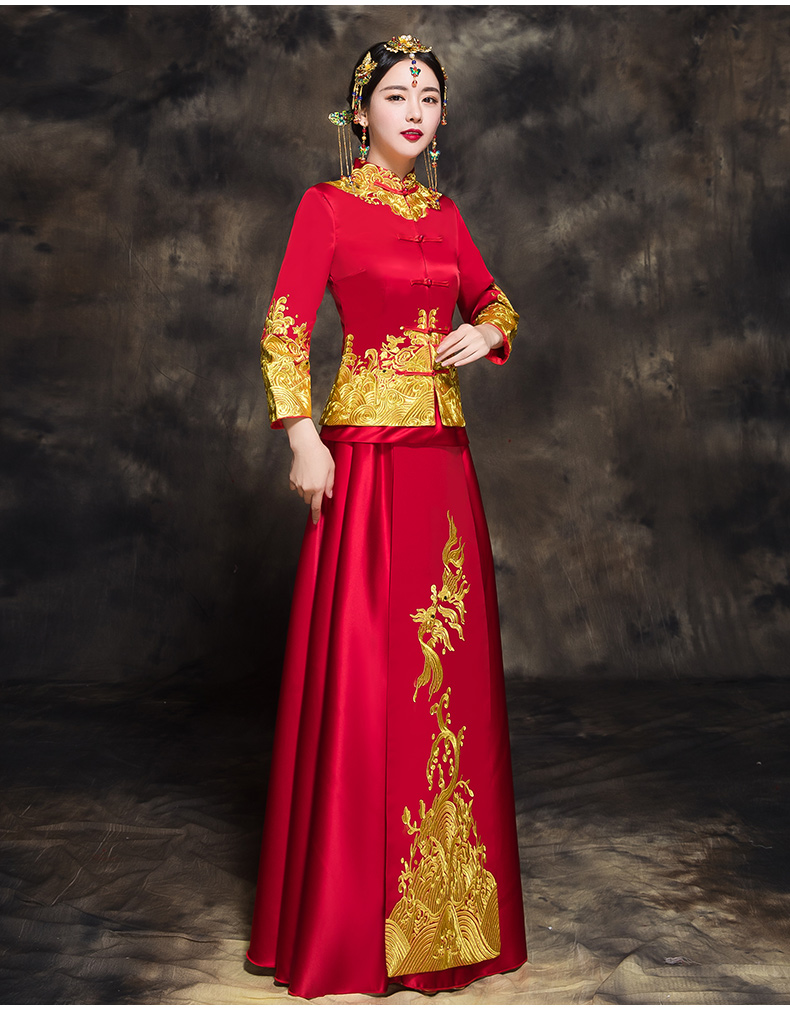 匠心啟航閱讀新娘秀禾禮服，唯美中式結(jié)婚禮服