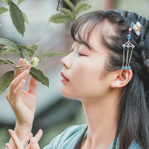 小清新漢服女子頭像，唯美古風(fēng)女子真人頭像