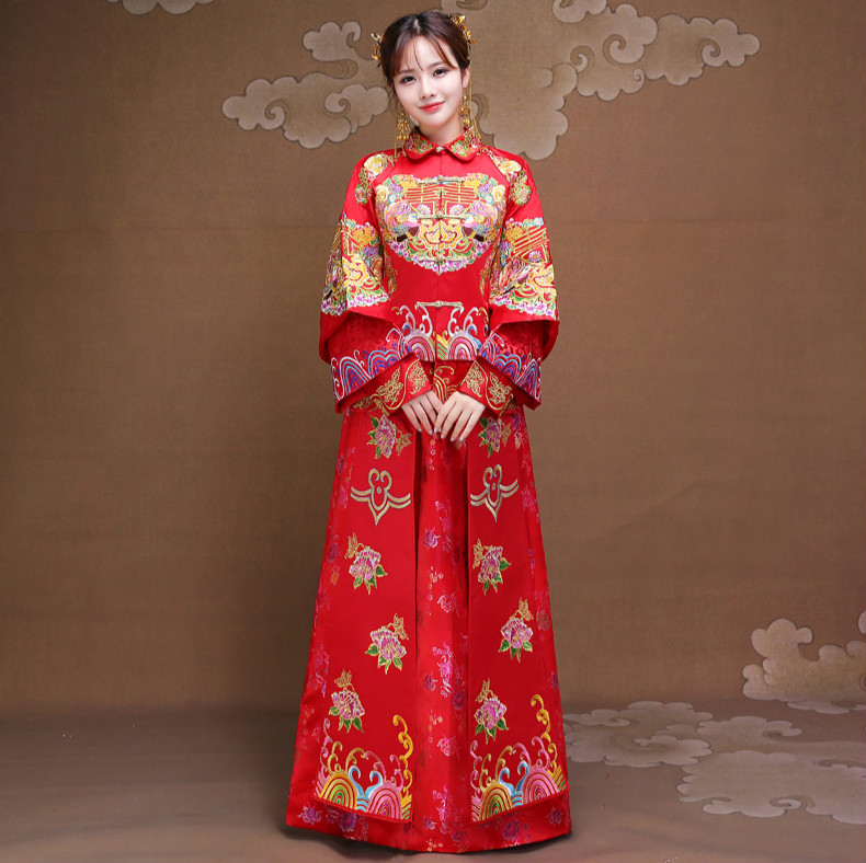 雙喜秀禾服，時尚復(fù)古新娘中式禮服