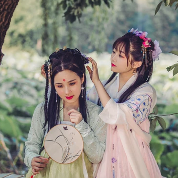 荷塘邊古風(fēng)頭像，唯美古風(fēng)閨蜜真人頭像