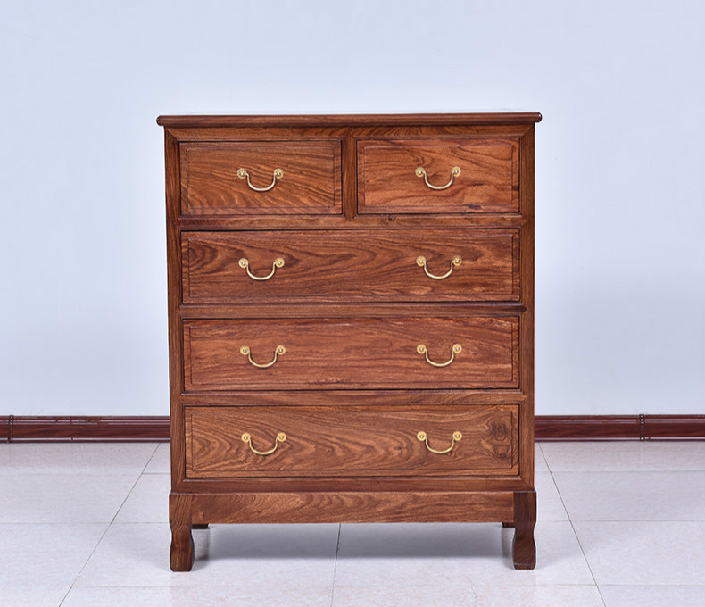紅實(shí)木簡約五斗柜，仿古儲(chǔ)物中式柜子