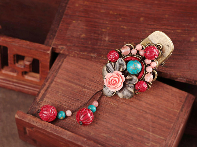 嬌顏匠心啟航閱讀發(fā)夾復古頭花頭飾