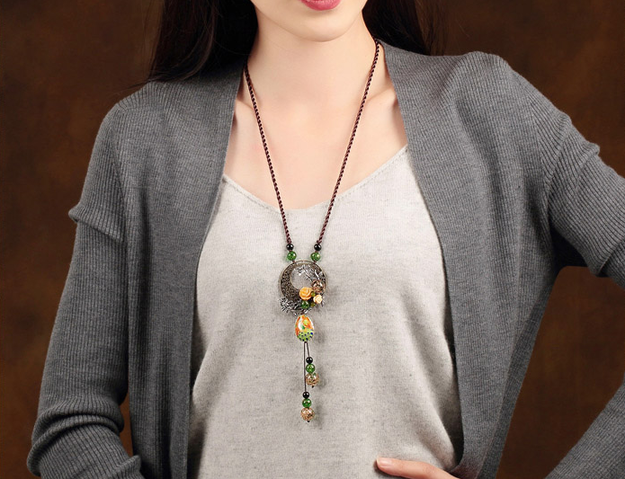 雀躍匠心啟航閱讀吊墜毛衣鏈復(fù)古項(xiàng)鏈