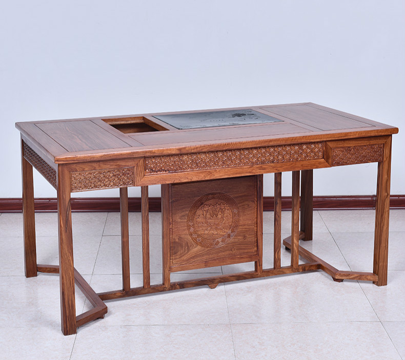 紅實(shí)木茶桌，新中式仿古茶桌