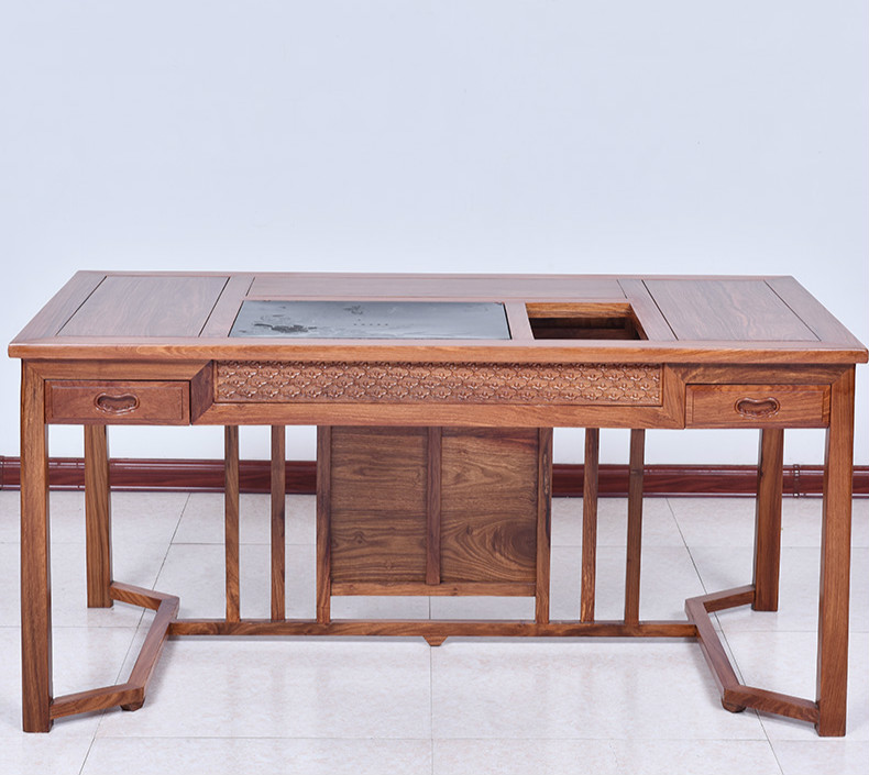 紅實(shí)木茶桌，新中式仿古茶桌