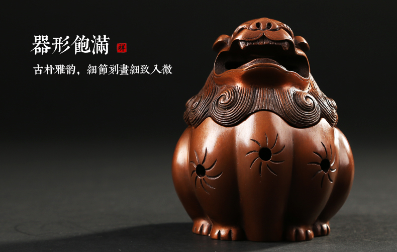 唐獅熏香爐，仿古紫銅檀香爐