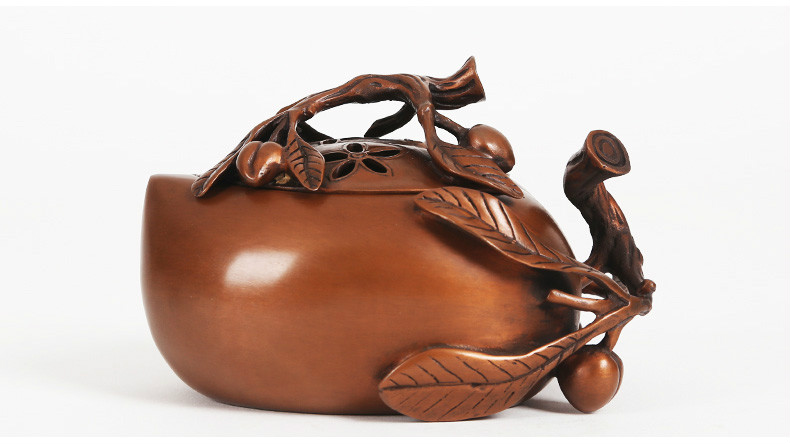 桃形熏香爐，仿古紫銅香爐