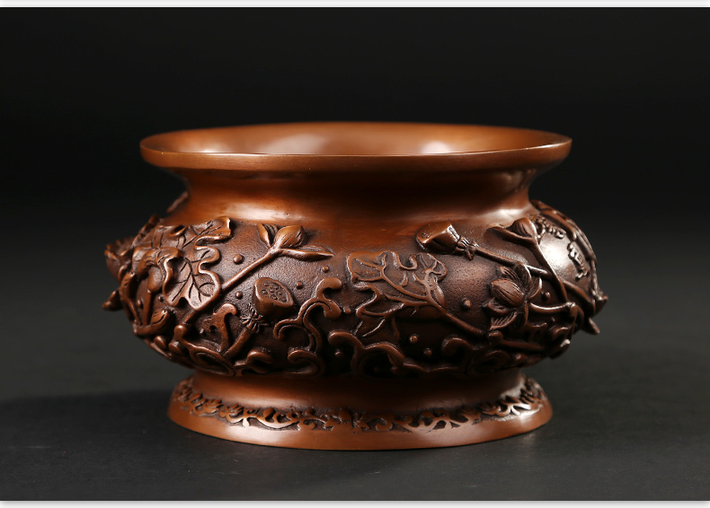 蓮花荷葉雕花香爐，仿古供佛熏香爐