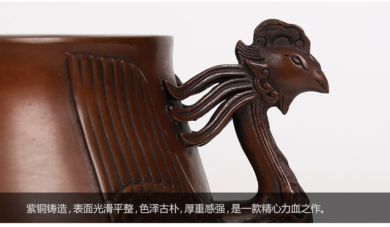 紫銅雙鳳耳香爐，仿古無蓋熏香爐