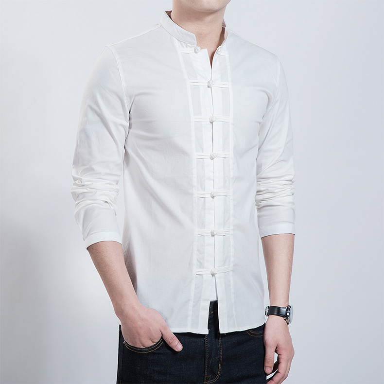 匠心啟航閱讀男裝民族風(fēng)盤扣襯衣男青年中山裝