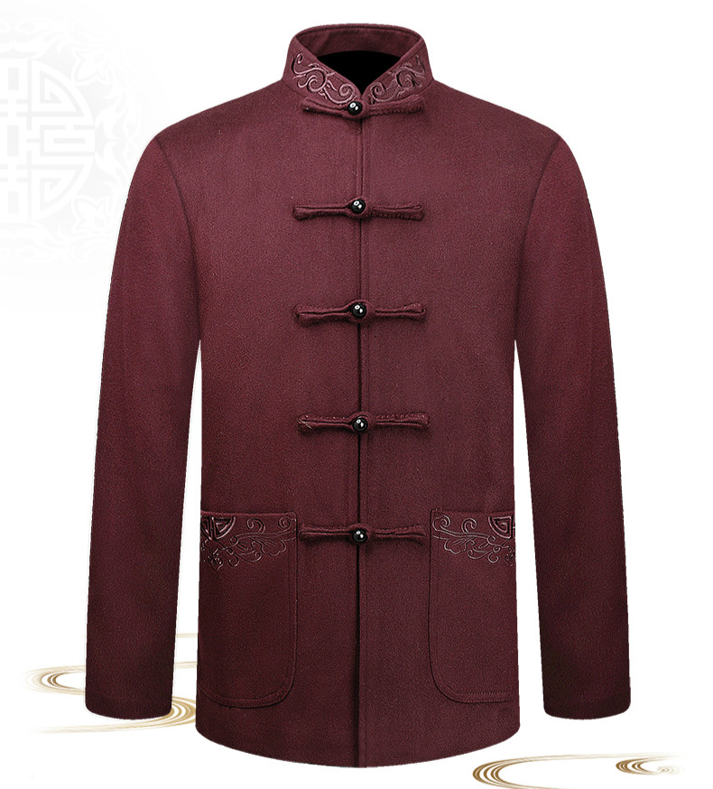 羊毛呢簡(jiǎn)約刺繡中山裝，匠心啟航閱讀秋冬外套