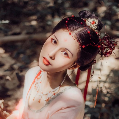 嬌艷彼岸花女子頭像，唯美古風(fēng)真人頭像